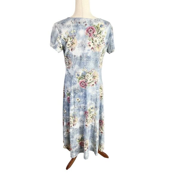 Romantic Y2K Dress Floral Large Blue Button Front Grunge Midi Cottagecore LOT - Picture 5 of 16